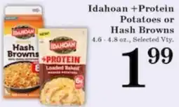 Harvest Foods Idahoan +Protein Potatoes or Hash Browns offer