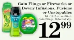 Harvest Foods Gain Flings or Fireworks or Downy Infusions, Fusions or Unstoppables offer