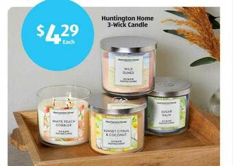 Aldi Huntington Home 3-Wick Candle offer