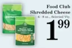 Harvest Foods Food Club Shredded Cheese offer
