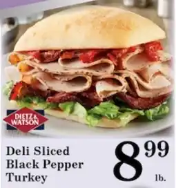 Harvest Foods Dietz & Watson Deli Sliced Black Pepper Turkey offer