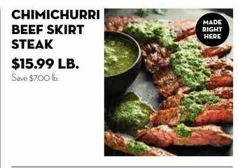 Bristol Farms Chimichurri Beef Skirt Steak offer