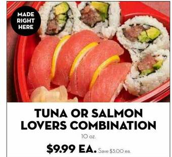 Bristol Farms Tuna Or Salmon Lovers Combination offer