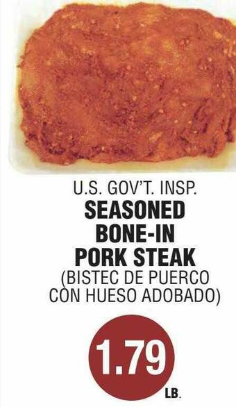 Carnicerias Jimenez Seasoned Bone-In Pork Steak offer