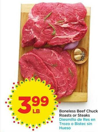 Food 4 Less Boneless Beef Chuck Roasts Or Steaks offer