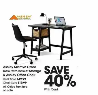 Fred Meyer Ashley Mirimyn Office Desk With Basket Storage & Ashely Office Chair offer