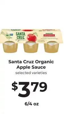 Lifethyme Santa Cruz Organic Apple Sauce offer