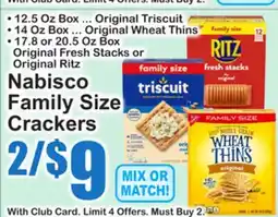 SuperFresh Nabisco Family Size Crackers offer