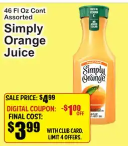 SuperFresh Simply Orange Juice offer