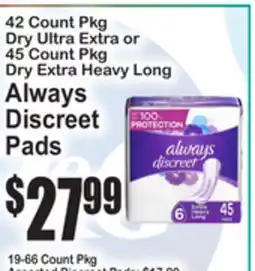 SuperFresh Always Discreet Pads offer