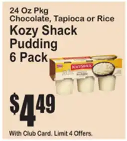 SuperFresh Kozy Shack Pudding offer