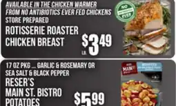 SuperFresh ROTISSERIE ROASTER CHICKEN BREAST, 17 OZ PKG GARLIC & ROSEMARY OR SEA SALT & BLACK PEPPER offer