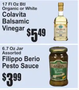 SuperFresh Colavita Balsamic Vinegar Filippo Berio Pesto Sauce offer