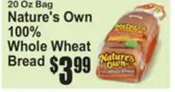 SuperFresh Nature's Own 100% Whole Wheat Bread offer