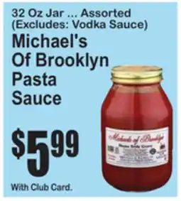 SuperFresh Michael's Of Brooklyn Pasta Sauce offer