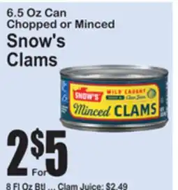 SuperFresh Snow's Clams offer