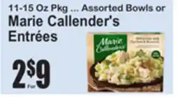 SuperFresh 11-15 Oz Pkg ... Assorted Bowls or Marie Callender's Entrées offer