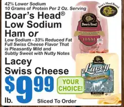 SuperFresh Boar's Head Low Sodium Ham or Lacey Swiss Cheese offer