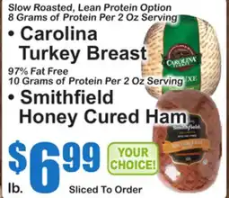 SuperFresh Carolina Turkey Breast Smithfield Honey Cured Ham offer