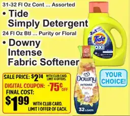 SuperFresh • Tide Simply Detergent • Downy Intense Fabric Softener offer