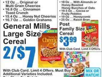 SuperFresh General Mills Large Size Cereal offer