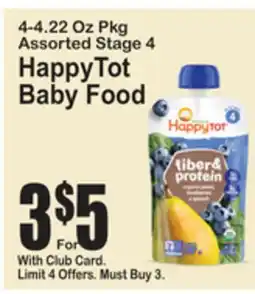 SuperFresh 4-4.22 Oz Pkg Assorted Stage 4 HappyTot Baby Food offer