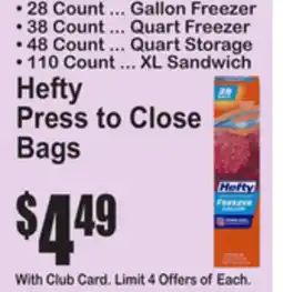 SuperFresh Hefty Press to Close Bags offer