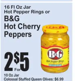 SuperFresh 16 Fl Oz Jar Hot Pepper Rings or B&G Hot Cherry Peppers offer