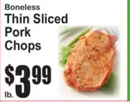 SuperFresh Boneless Thin Sliced Pork Chops offer