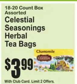 SuperFresh 18-20 Count Box Assorted Celestial Seasonings Herbal Tea Bags offer