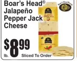 SuperFresh Boar's Head Jalapeño Pepper Jack Cheese offer