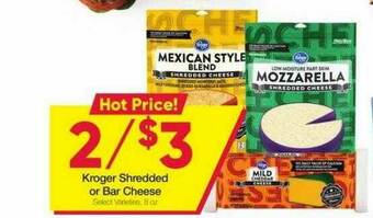 Ruler Foods Kroger Shredded Or Bar Cheese offer