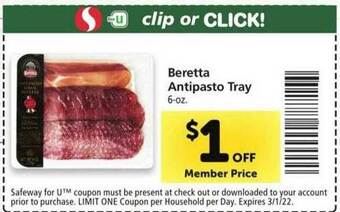 Safeway Beretta Antipasto Tray offer