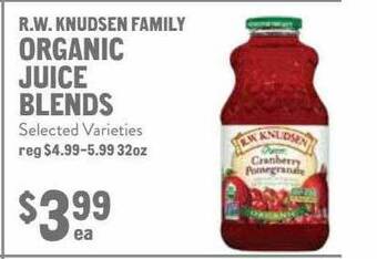 New Seasons Market R.w. Knudsen Family Organic Juice Blends offer