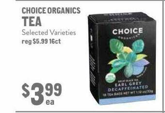 New Seasons Market Choice Organics Tea offer
