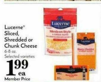 Pavilions Lucerne Sliced Shredded Or Chunk Cheese offer