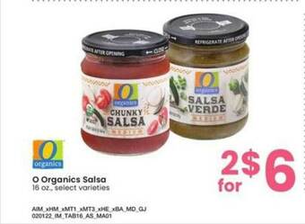Albertsons O Organics Salsa offer