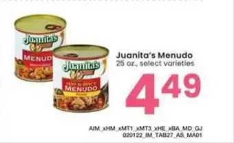 Albertsons Juanita's Menudo offer