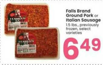 Albertsons Falls Brand Ground Pork Or Italian Sausage offer