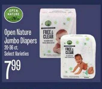Jewel-Osco Open Nature Jumbo Diapers offer