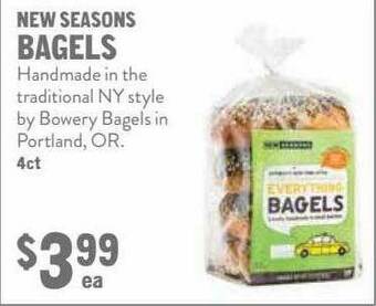 New Seasons Market New Seasons Bagels offer