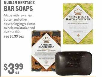 New Seasons Market Nubian Heritage Bar Soaps offer