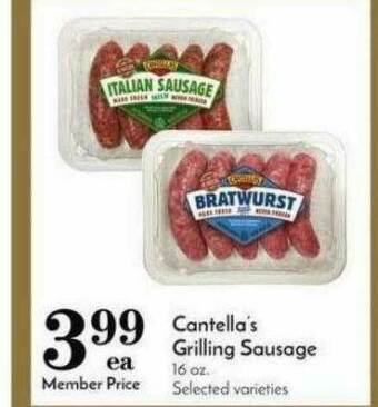 Pavilions Cantella's Grilling Sausage offer