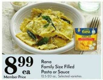 Pavilions Rana Family Size Filled Pasta Or Sauce offer