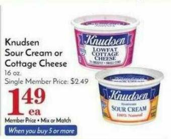 Pavilions Knudsen Sour Cream Or Cottage Cheese offer