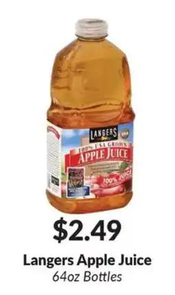 Woodman's Langers apple juice offer