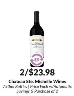 Woodman's Chateau Ste. Michelle Wines offer