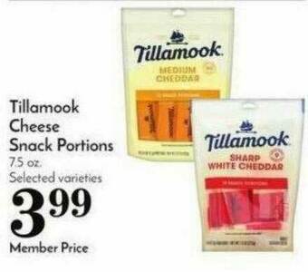 Pavilions Tillamook Cheese Snack Portions offer