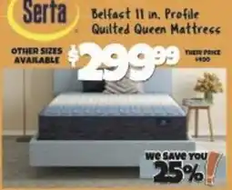 Big Lots Serta belfast 11 in. profile quilted queen mattress offer