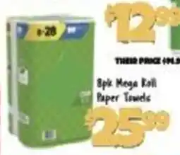 Big Lots Bpk Mega Roll Paper Towels offer